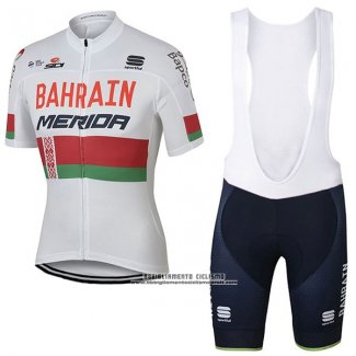 2017 Abbigliamento Ciclismo Bahrain Merida Campione Bielorusso Manica Corta e Salopette