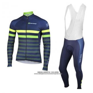 2017 Abbigliamento Ciclismo Inverse Blu Manica Lunga e Salopette