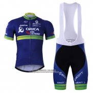 2017 Abbigliamento Ciclismo Orica Bike Exchange Blu Manica Corta e Salopette