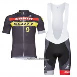 2017 Abbigliamento Ciclismo Scott Nero Giallo Manica Corta e Salopette