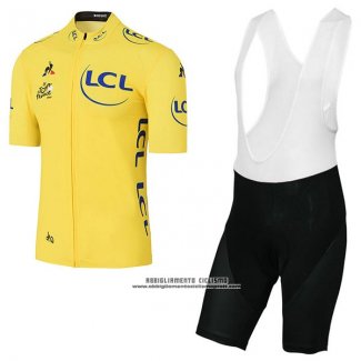 2017 Abbigliamento Ciclismo Tour de France Giallo Manica Corta e Salopette