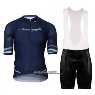 2018 Abbigliamento Ciclismo Campagnolo Platino Spento Blu Manica Corta e Salopette