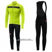 2019 Abbigliamento Ciclismo Castelli Puro 3 Verde Nero Manica Lunga e Salopette