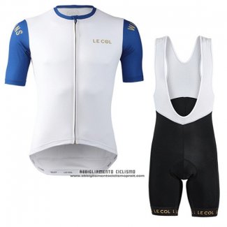 2019 Abbigliamento Ciclismo Lecol Bianco Blu Manica Corta e Salopette