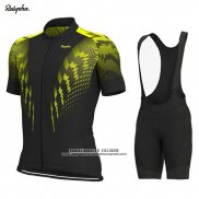 2019 Abbigliamento Ciclismo Rapha Nero Giallo Manica Corta e Salopette