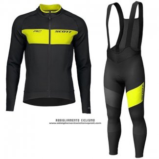 2019 Abbigliamento Ciclismo Scott RC FF Giallo Nero Manica Lunga e Salopette