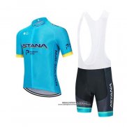 2020 Abbigliamento Ciclismo Astana Blu Giallo Manica Corta e Salopette