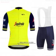 2020 Abbigliamento Ciclismo Segafredo Zanetti Giallo Blu Manica Corta e Salopette