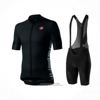 2021 Abbigliamento Ciclismo Castelli Scuro Nero Manica Corta e Salopette