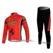 2011 Abbigliamento Ciclismo Ferrari Nero e Verde Manica Lunga e Salopette