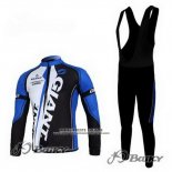 2011 Abbigliamento Ciclismo Giant Nero Blu Manica Lunga e Salopette