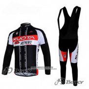 2011 Abbigliamento Ciclismo Kuota Nero e Bianco Manica Lunga e Salopette