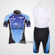 2011 Abbigliamento Ciclismo Subaru Celeste e Nero Manica Corta e Salopette