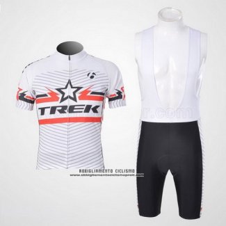 2011 Abbigliamento Ciclismo Trek Bianco Manica Corta e Salopette