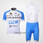 2012 Abbigliamento Ciclismo Colnago Celeste e Bianco Manica Corta e Salopette