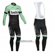 2013 Abbigliamento Ciclismo Belkin Nero e Verde Manica Lunga e Salopette