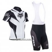 2013 Abbigliamento Ciclismo Fox Bianco e Nero Manica Corta e Salopette