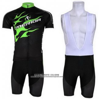 2013 Abbigliamento Ciclismo Merida Nero e Verde Manica Corta e Salopette