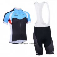 2013 Abbigliamento Ciclismo Nalini Nero e Celeste Manica Corta e Salopette