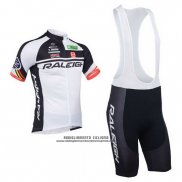 2013 Abbigliamento Ciclismo Raleigh Bianco e Nero Manica Corta e Salopette