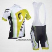 2013 Abbigliamento Ciclismo Scott Bianco e Giallo Manica Corta e Salopette