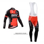2014 Abbigliamento Ciclismo BMC Nero e Rosso Manica Lunga e Salopette