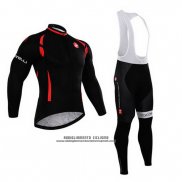 2015 Abbigliamento Ciclismo Castelli Aceso Nero Manica Lunga e Salopette