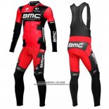 2016 Abbigliamento Ciclismo BMC Nero e Rosso Manica Lunga e Salopette