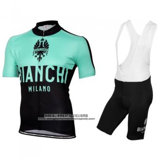 2016 Abbigliamento Ciclismo Bianchi Verde Manica Corta e Salopette