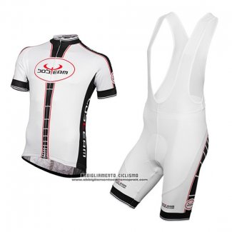 2016 Abbigliamento Ciclismo Bobteam Bianco Manica Corta e Salopette