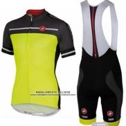 2016 Abbigliamento Ciclismo Castelli Giallo e Grigio Manica Corta e Salopette