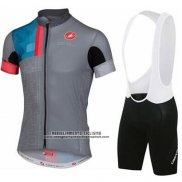 2016 Abbigliamento Ciclismo Castelli Grigio Manica Corta e Salopette