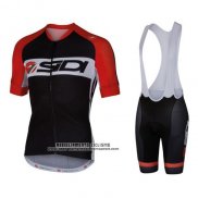 2016 Abbigliamento Ciclismo Castelli SIDI Nero e Rosso Manica Corta e Salopette