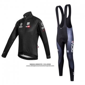 2016 Abbigliamento Ciclismo Global Cycling Network Nero Manica Lunga e Salopette