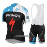 2016 Abbigliamento Ciclismo Specialized Celeste e Nero Manica Corta e Salopette