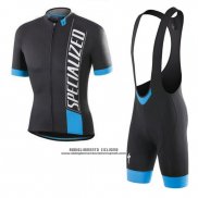 2016 Abbigliamento Ciclismo Specialized Nero Bianco Blu Manica Corta e Salopette