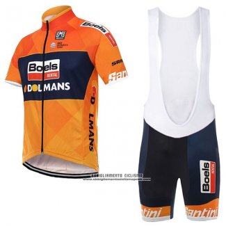 2017 Abbigliamento Ciclismo Boels Dolmans Arancione Manica Corta e Salopette