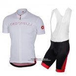 2017 Abbigliamento Ciclismo Castelli Bianco Manica Corta e Salopette