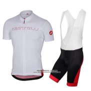 2017 Abbigliamento Ciclismo Castelli Bianco Manica Corta e Salopette