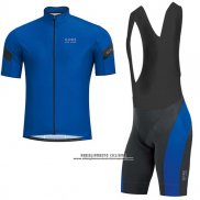 2017 Abbigliamento Ciclismo Gore Bike Wear Power Blu Manica Corta e Salopette