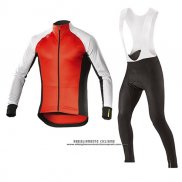 2017 Abbigliamento Ciclismo Mavic Bianco e Arancione Manica Lunga e Salopette