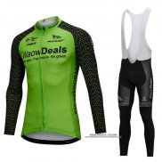 2018 Abbigliamento Ciclismo Waowdeals Verde e Nero Manica Lunga e Salopette