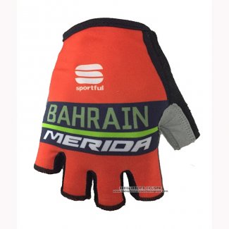 2018 Bahrain Merida Guanti Corti Ciclismo Rosso