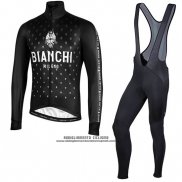 2019 Abbigliamento Ciclismo Bianchi Milano FT Nero Bianco Manica Lunga e Salopette