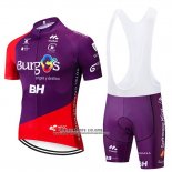2019 Abbigliamento Ciclismo Burgos BH Viola Rosso Manica Corta e Salopette
