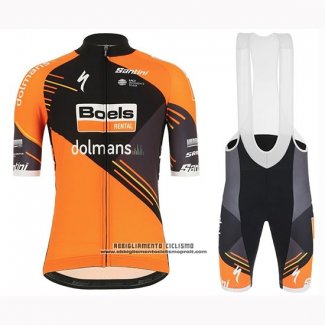 2019 Abbigliamento Ciclismo Donne Boels Dolmans Arancione Manica Corta e Salopette