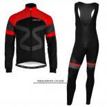 2019 Abbigliamento Ciclismo Nalini Nero Rosso Manica Lunga e Salopette