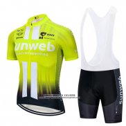 2019 Abbigliamento Ciclismo Sunweb Giallo Bianco Manica Corta e Salopette