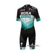 2020 Abbigliamento Ciclismo Bora-Hansgrone Nero Verde Manica Corta e Salopette