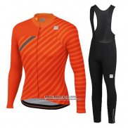 2020 Abbigliamento Ciclismo Donne Sportful Arancione Grigio Manica Lunga e Salopette